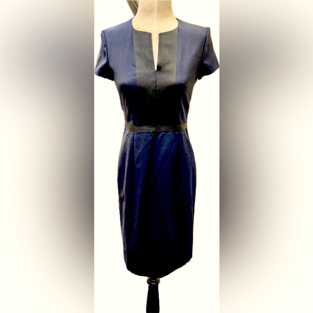 Hugo Boss women’s Blue & Black dress-NWT 
size 0-minor pull - see pic.